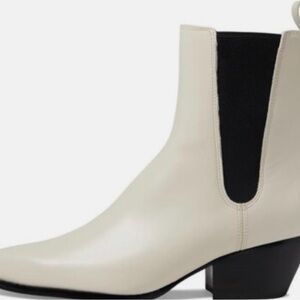 Michael Kors leather Cream and Black Ankle Booties